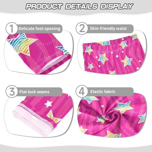 Girls' Leggings Ankle Length Printed Leggings Super Fun Rainbow Star Soft Comfortable Pants for Kids 4-10 Years4