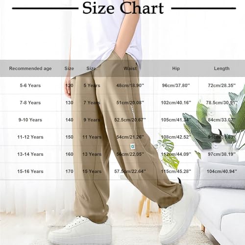 Sweatpants for Boys Casual Elastic Waist Hiking Trousers with Pockets Baggy Trendy Comfy Lounge Athletic Sweat Pants3