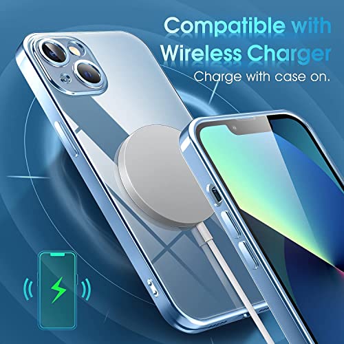 Image of VONZEE Thermoplastic Polyurethane Transparent Case Compatible With Iphone 13 (6.1 Inch),Luxury Electroplated Soft Edge Bumper Case,Full Camera Protection&Reinforced Corners Shockproof Case Cover