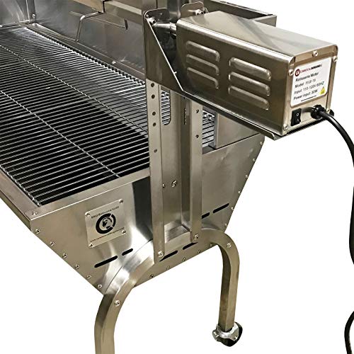 Commercialbargainsinc Portable Bbq Whole Pig, Lamb, Goat Charcoal Spit Rotisserie Roaster Grill, 30 Watt Motor, 201 Stainless Steel, With Back Cover Guard #TOP3