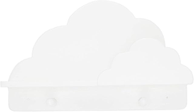 Baby Nursery Childs Bedroom Playroom Cloud Shaped Floating Shelf - Coat Peg Hooks for Kids Room or Nursery Decor - Handmade In UK