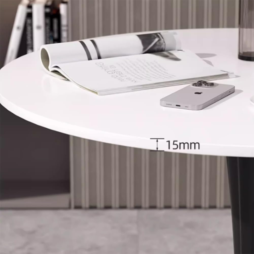 Elegante tavolo da bistrot rotondo con piedistallo in marmo nero, per cucina e soggiorno, dimensioni compatte 50100 cm, mobili moderni e funzionali.