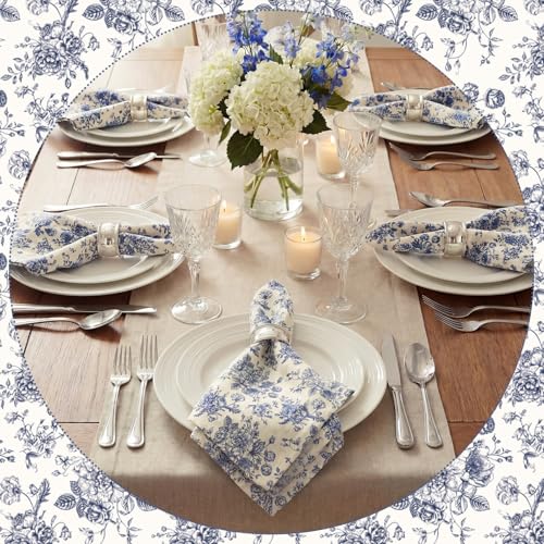 Servilletas de Tela Floral Mindsoft Pack 12 Azul 15x15 in miniatura 5