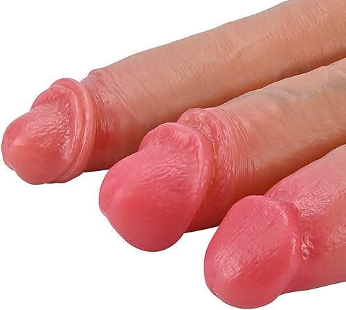 Miniatura 2 de SXOVO Consoladores realistas de silicona líquida para el pene, 3 piezas para el pene, juguete sexual realista de vetas y glande para pene, juguete