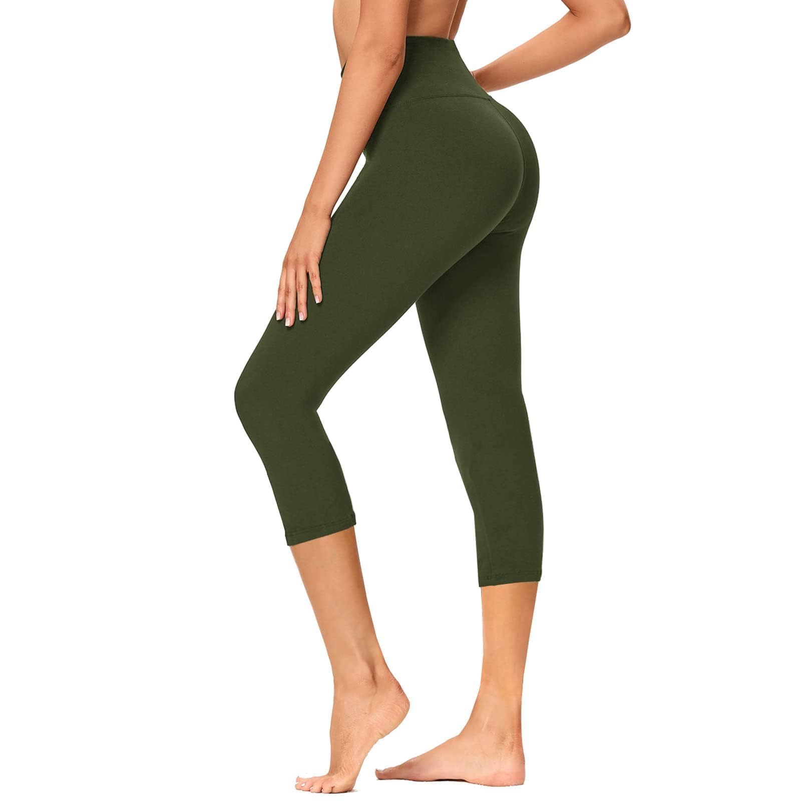 GAYHAY High Waisted Capri Leggings for Women - Soft Slim Yoga Pants for Running Cycling Workout