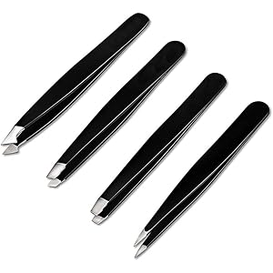 Augenbrauen-Pinzetten-Set, 4 Stück Edelstahl Pinzetten für Augenbrauen Zupfen, eingewachsene Haarentfernung, Gesichtshaar Beauty-Tool für Damen und Herren