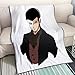 QTRT Lupin III/Upper Body Primo Piano Sfondo Bianco 3D Stampato Coperta Cartoon Anime Personaggi Morbido Peluche Coperta di Flanella Quilt Anime Fan Otaku Regalo Biancheria da Letto