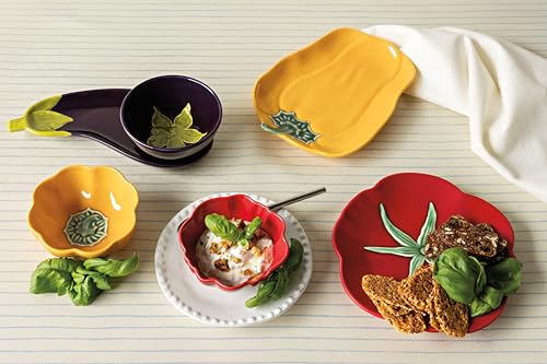 Now Designs Tomato Collection Tomato Shaped Bowl, 4.5 Inch, Stoneware, Dishwasher & Microwave Safe, 8 oz Capacity