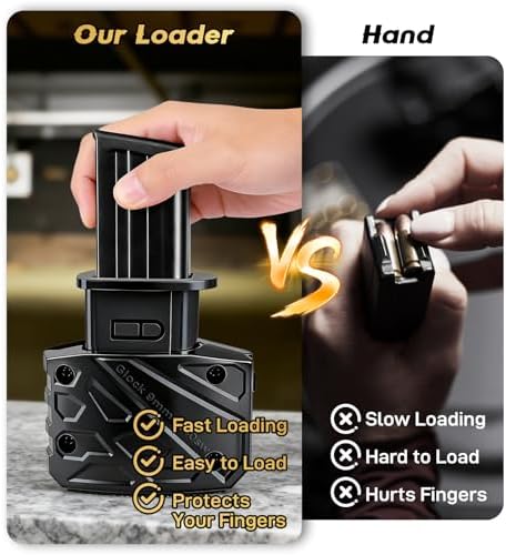 Magazine Speed Loader, Fast & Hand-Safe Mag Loading for Glock 9mm/.40 S&W, Fits Glock 17,18,19,22,23,24,26,27,34,35,45 and 47, Stable and Durable, Great Gift for Father, Boyfriend or Shooting Buddies Detail