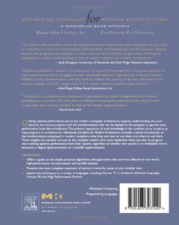 Optimizing Compilers for Modern Architectures: A Dependence-based Approach