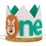 VAVAYAO Safari 1st Birthday Crown Boy - Wild One Birthday Boy Hat,Little Lion 1st Birthday,Jungle Th