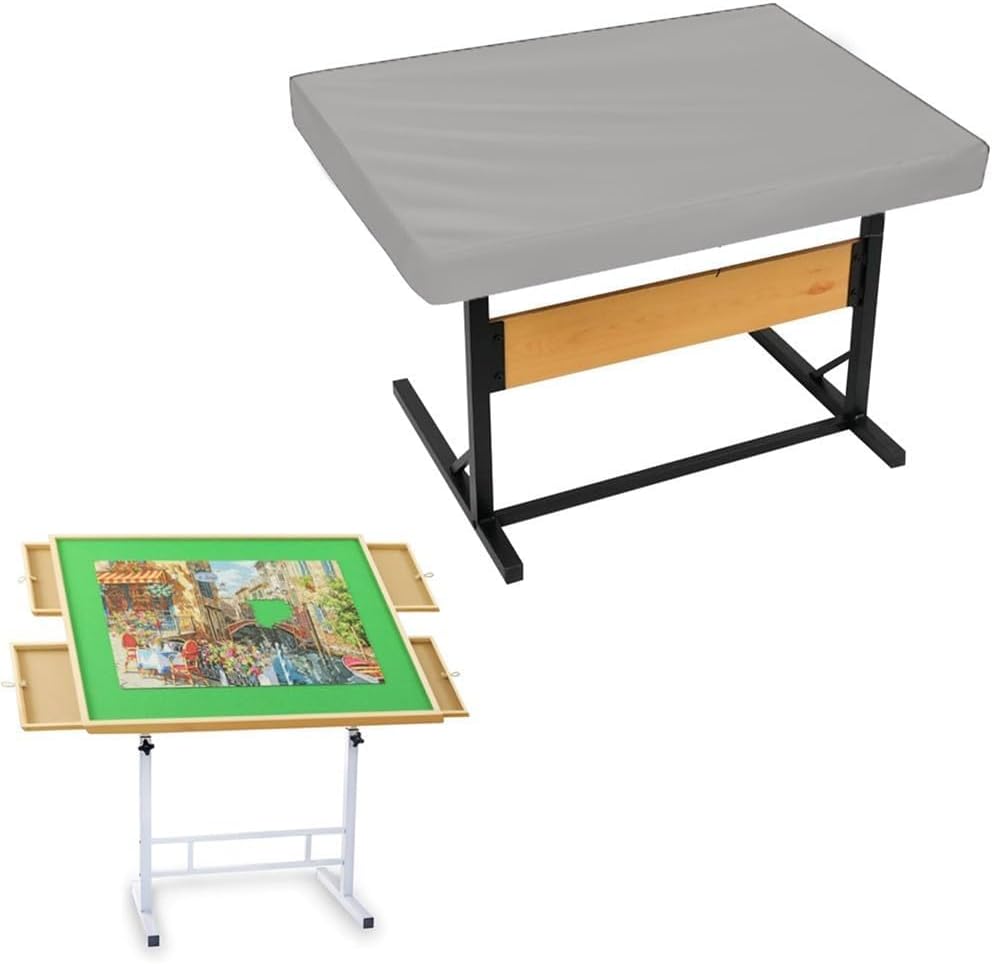 Oxford Cloth Puzzle Board Cover Puzzle Mats for Jigsaw Puzzles Jigsaw Puzzle Tables with Drawers Prevents Dust and Environmental Damage Brown 107 * 76 * 20cm