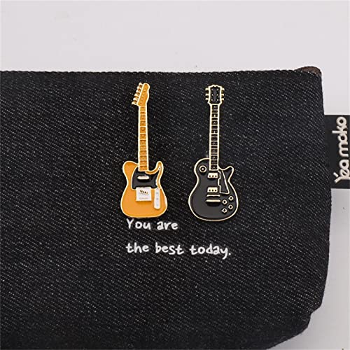 Dreuyet 4 Pcs Electric Guitar Brooch Pins Set Cute Enamel Musical Instrument Badges on Backpack Guitar Brooches Badges Pins Present Gifts Wear on Backpack, Shirt, Jacket, Lapel, Hat, or Tie4