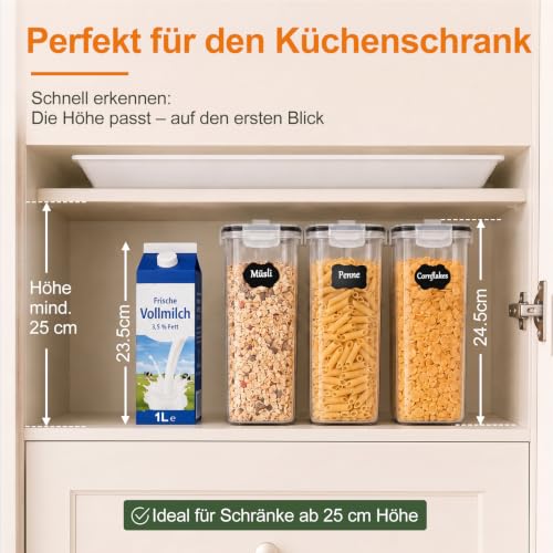 Foto von GoMaihe Vorratsdosen mit Deckel luftdicht verschließbar, 4 x 4L für Müsli