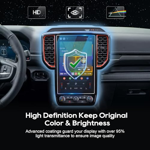 LFOTPP [2 adet] Yeni For-d Ranger Wildtrak X XLT 2023 2024 12 inç Sync Navigation Koruyucu Folyo, Ranger 30,5 cm Nano PET 5H Çizilmez Navigasyon Parmak İzi Ekran Koruyucu Folyo Aksesuar