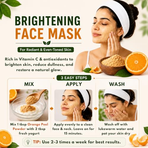 Image of Pure Orange Peel Powder (200Gram) Face Pack Santra Chilka Powder