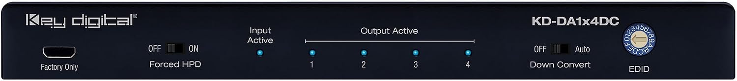 KD-DA1X4DC 4K 18G 4 Output HDMI Splitter Distribution Amp