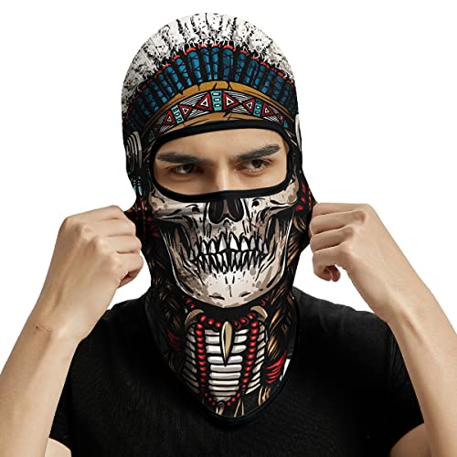 Image of Skull Full ski Mask, 3D Balaclava, UV Sun Protection,Motorcycle /Ski /Scarf /Cycling /Fishing for Men