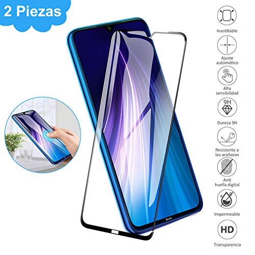 Bonslan Protector de Pantalla para Xiaomi Redmi Note 8 Cristal Templado,[2 Unidades] [Dureza 9H] [Funda Compatible] [Anti-Arañazos] [Sin Burbujas] Vidrio Templado Screen Protector