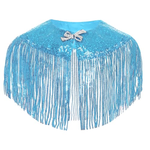 YiZYiF Girls Sequins Tassels Flower Girl Bolero Shrugs Shawl Wrap Kids Holiday Dress Cover Up3