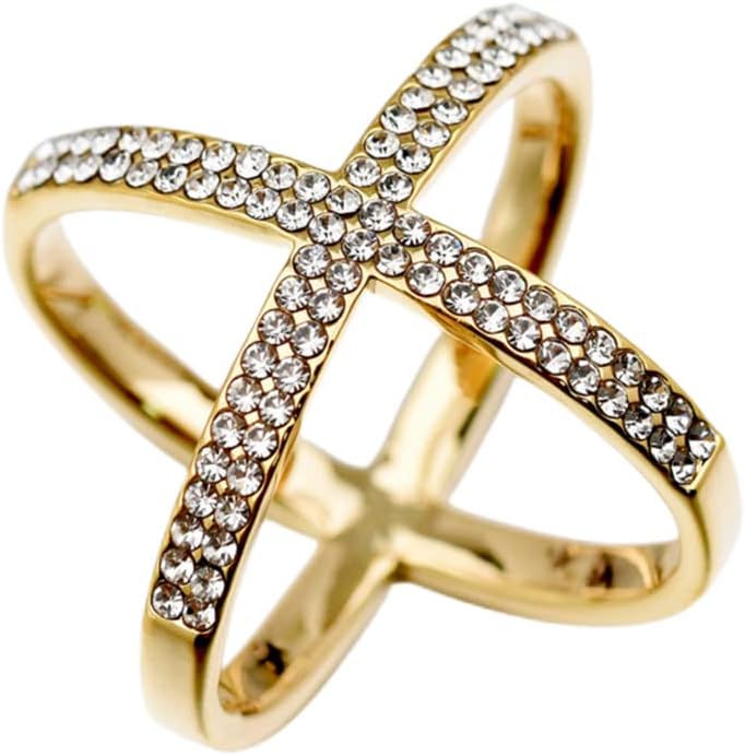 Dtja Rhinestone Cross Silk Scarf Buckle Clip for Women Fashion Crystal X Shaped Scarves Shawl Ring Dainty Dress Accessories Mother's Day Wedding Birthday Jewelry (Gold)