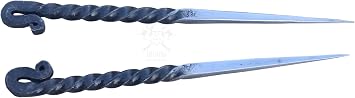 Viking Traders Eating Spikes Medieval Feast Ware Of Hand Forged Iron Twisted Eating Utensils, Functional Food Sticks Dinning Cutlery Set Of 2