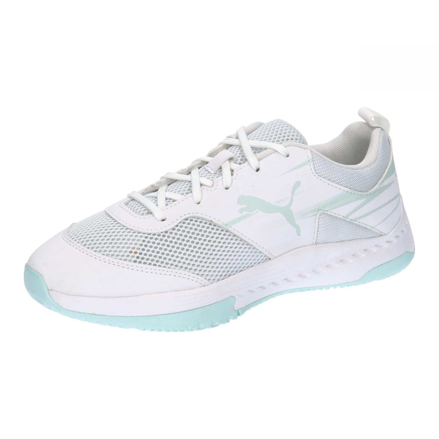 PUMA Unisex Kinder Varion li Jr Indoor-Pumps, Puma White Light Aqua, 37.5 EU