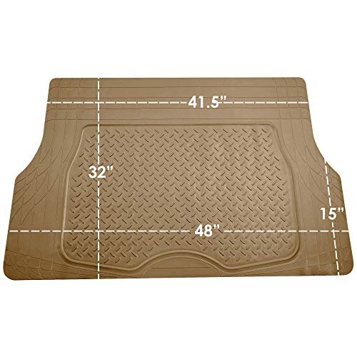 Fh Group Semi-Custom Liners Trimmable All Weather Full Set Car Floor Mats With Premium Trimmable All Season Cargo Liner - Universal Fit For Cars Trucks And Suvs (Beige) #TOP7