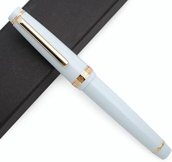 JINHAO 82 قلم حبر مع مشبك ذهبي F Nib 0.5 مم، أزرق فاتح