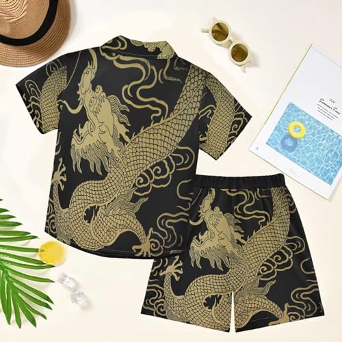 Image of visesunny Little Boys Short Sleeve T-Shirt Beach Shirts Casual Shorts Set Summer Clothes for Kids Outfits
