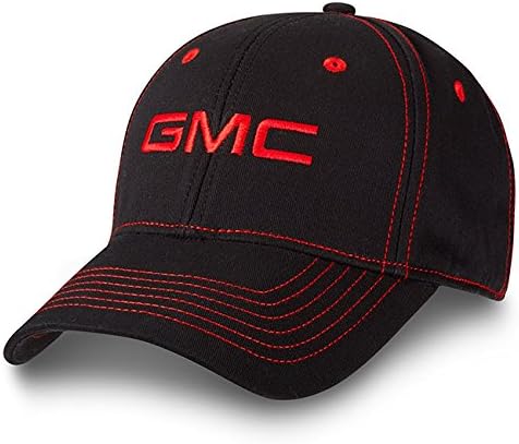 GMC Contrast Red Stitch Black Baseball Cap