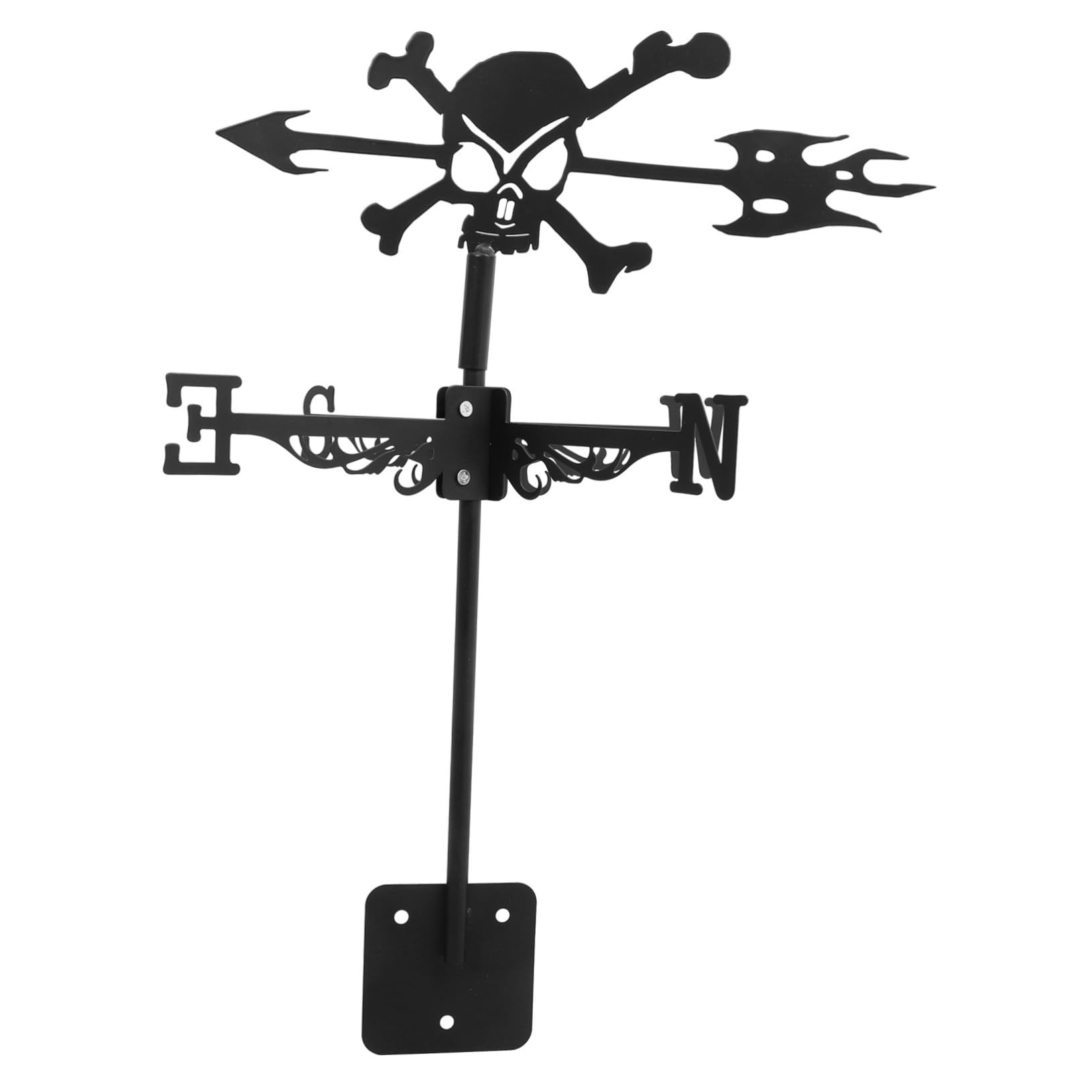 Yardwe Banderuola Segnavento a Forma di Teschio da Giardino Decorazione per Il Giardino Banderuola Segnavento in Ferro per Decorazioni da Giardino