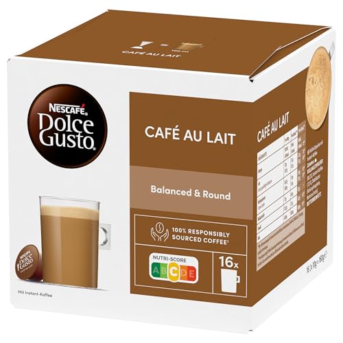 NESCAFÉ Dolce Gusto Café au Lait mit cremigem Milchschaum, 3er Pack (3x16 Kapseln)