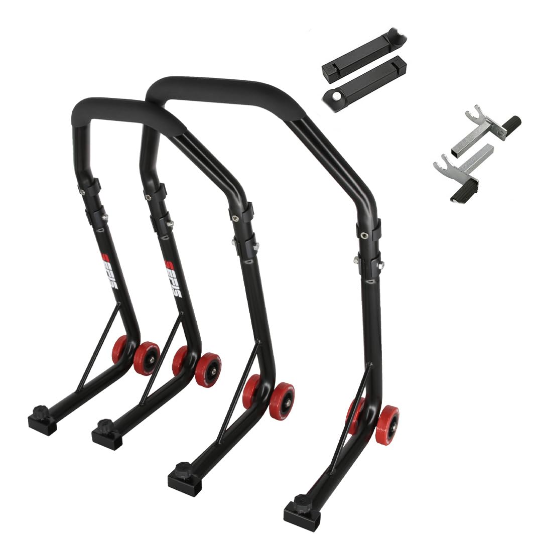 SEFIS D18 Kit de béquille de moto pour Honda CMX 500/1100 Rebel Roue avant et arrière Béquille de moto Béquille de moto arrière Support de moto Kit de levage de moto (noir)