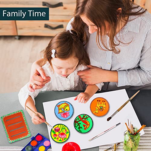 Image of Madhubani Art Kit,Pre Marked Tea Coaster with Spatula for Painting,Birthday Gifts for Girls 9-12, Art kit for Adults,Coaster with Spatula Kit - 07