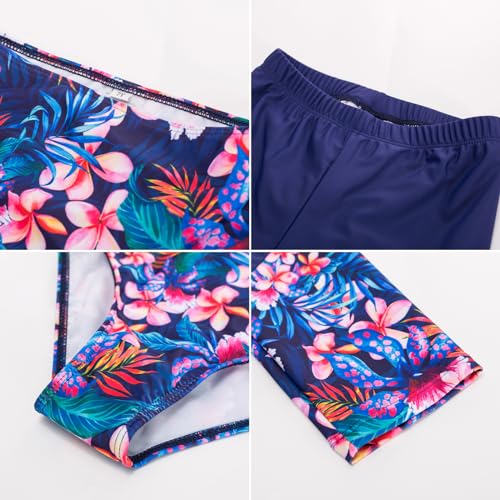 Image of GRACE KARIN Girls Long Sleeve Swimsuit Mermaid Bathing Suit Rash Guard Swimwear 4 Piece Size 5-12