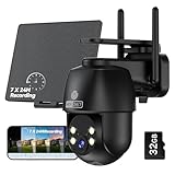 MUBVIEW AOV Security Camera Wireless Outdoor,24/7 Recording Camera for Home Security,2K Solar Cameras Outdoor Wireless,360°PTZ with Night Vision,Auto Tracking,Black