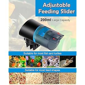 Automatic Fish Feeder - Rechargeable Timer Fish Feeder with USB Charger Cable, Fish Food Dispenser for Aquarium or Fish Tank Automatic Fish Feeder – Rechargeable Timer Fish Feeder with USB Charger Cable, Fish Food Dispenser for Aquarium or Fish Tank