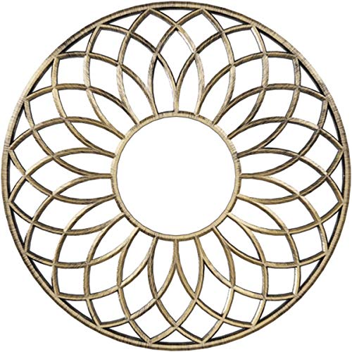 Ekena Millwork CMPP18CNAPG Cannes Architectural Grade PVC Pierced, Antiqued Pale Gold Urethane Ceiling Medallions 18"OD x 6 1/8"ID x 1/2"P