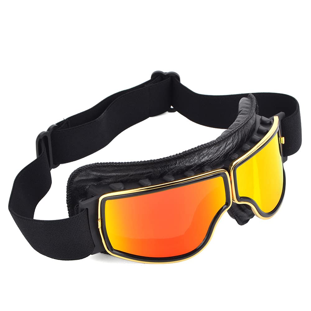 Vintage Vintage Vintage Pilote Scooter Extérieur Dirt Vélo Lunettes de soleil Lunettes de soleil Rétro Motocross Verres pour Harley Casque