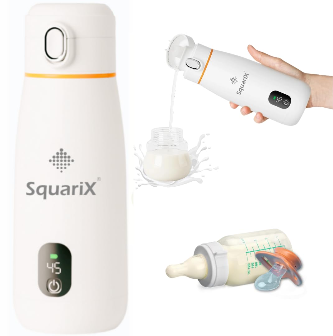 Portable Baby Bottle Warmers Fast Charging with USB Port, Cordless, Precise Temperature Control, 12 h Constant Warming, BPA/PVC Free - Perfect for Breastmilk, Water & Formula, Travel, white