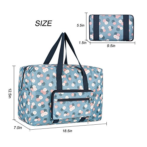 F.FETIVIN Weekender Bag Carry On Travel Duffle Medium Overnight Bag for Women(BLUE)4