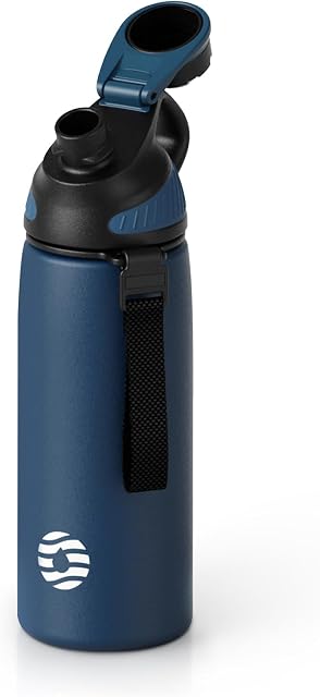 Fjbottle 600ml Bouteille d'eau en acier inoxydable Pas de paille, Spout Angled avec Lid. & Durable pour le sport, l'entraînement et les voyages