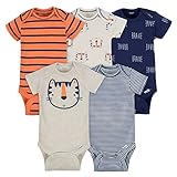 Gerber Baby 5 Pack Onesies, Tiger, 6-9