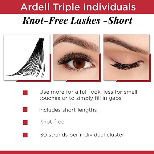 Ardell False Eyelashes Triple Individuals Knot-Free Short Black 4 Pack #TOP1