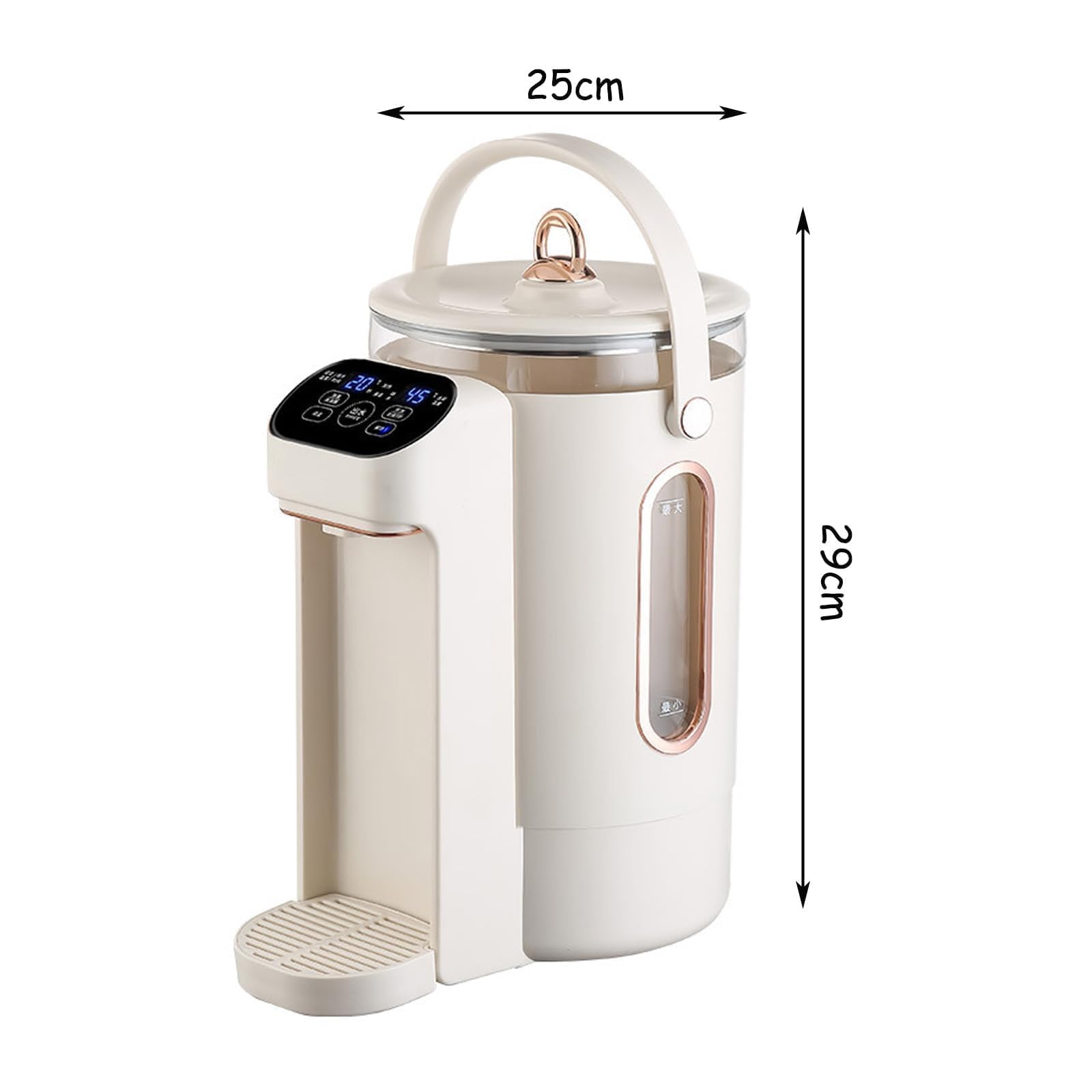Erogatore istantaneo di acqua calda da 3 l, con 6 temperature e 7 volumi, touch screen LED, riscaldamento rapido in 3 secondi, per casa, ufficio e scuola