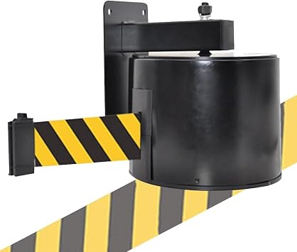 20M/65FT Wall Mount Retractable Belt Barrier, Retractable Crowd Control Ribbon with Safe Braking System and Locking Button for Park Playground Hotel Crowd Control In Retail Stores Airports Banks