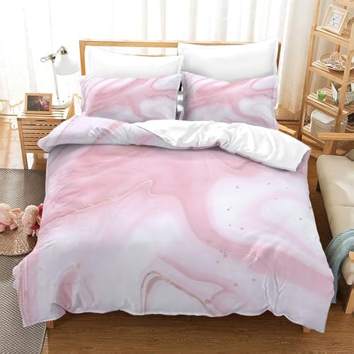 Parure de lit super douce rose en microfibre résistante avec fermeture éclair pratique 200x200