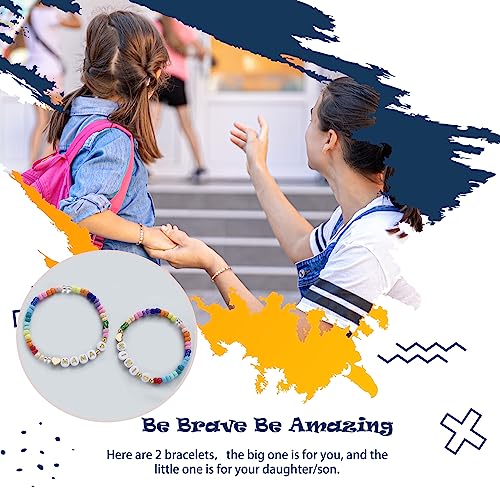 Btysun First Day of School Bracelet Back to School Gifts Matching Mother Daughter Son Bracelets Clay Bead Bracelet Birthday Christmas Jewelry 5