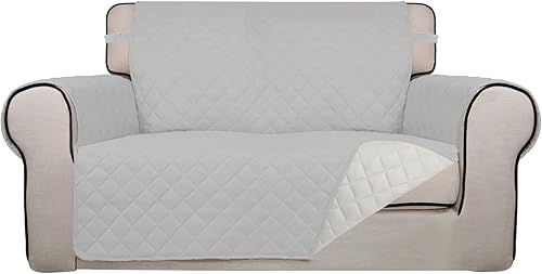 PureFit - Funda de sofá acolchada y reversible, resistente al agua, protector de muebles, lavable, antideslizante, con correas elásticas, para niños